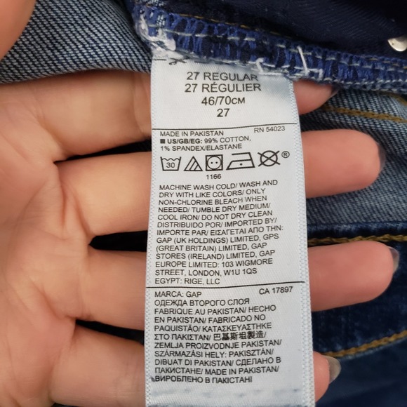 Gap Jeans Womens Size 27 Cheeky Straight Button Fly Raw Hem - Picture 10 of 12